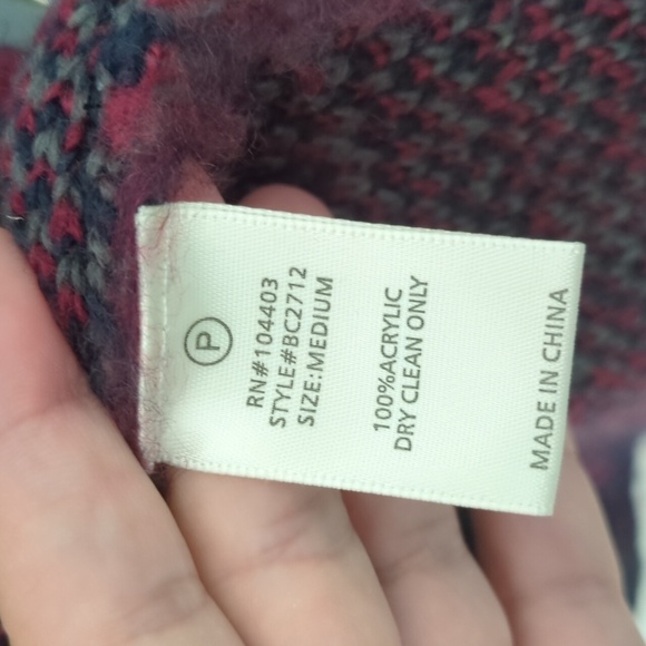 J.O.A. Plaid Sweater Cardigan Oversized Cozy Plum Fall Colors Academia Sz M - Picture 8 of 10